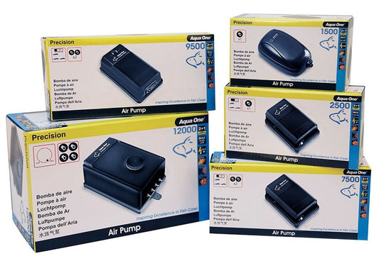 Aqua One Air Pump Precision SR-9500 – 400 L/hr– Twin Outlet