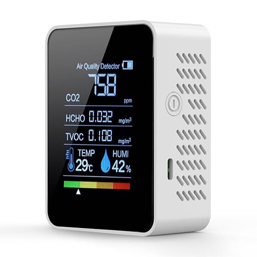 Air Quality Monitor Indoor – 5-in-1 CO2 Monitor