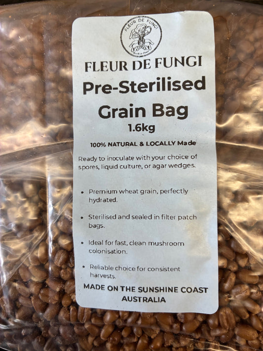 Fleur De Fungi Pre-Sterilised Wheat Grain Bag – 1.6 kg