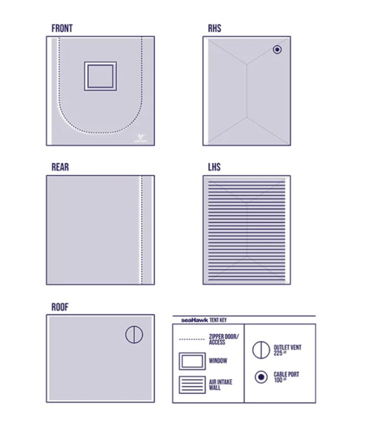 SeaHawk Propagation Clone Tent Inc Racks (1.2 X 0.6 X 1.2m)