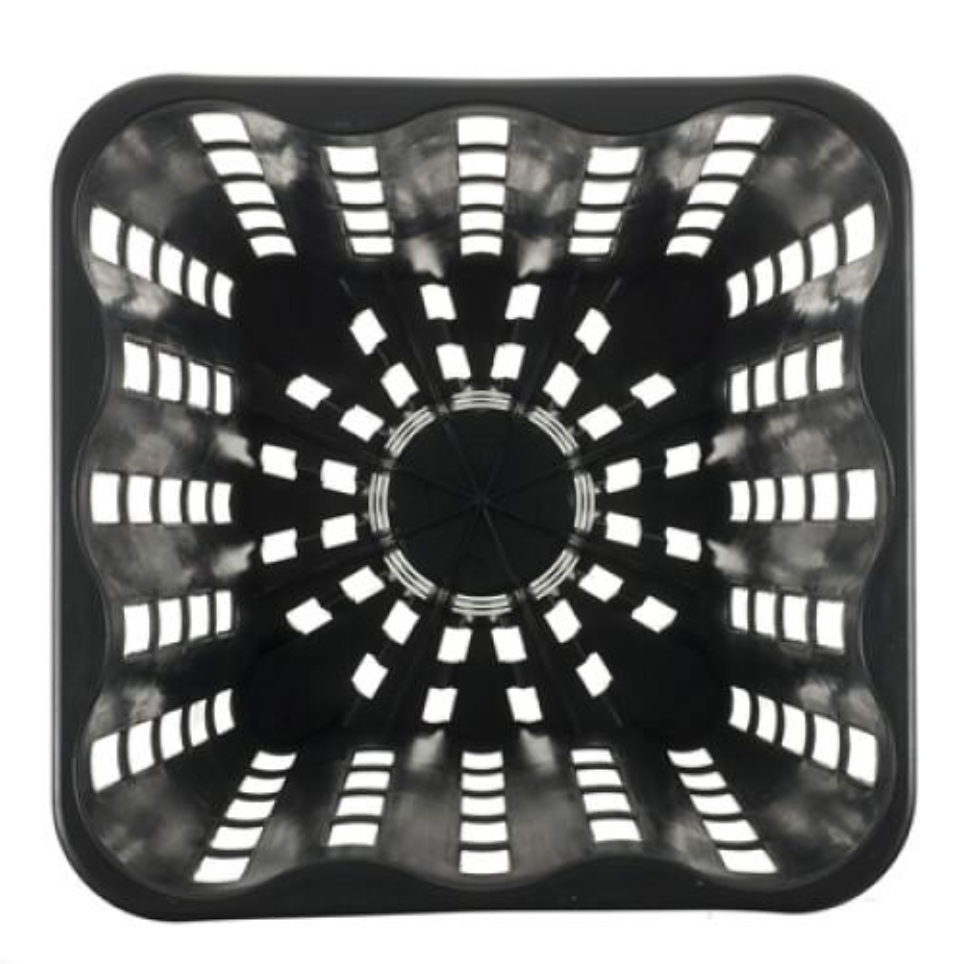VASO ANTISPIRAL SQUARE (20x20x25) 6.5L BLACK