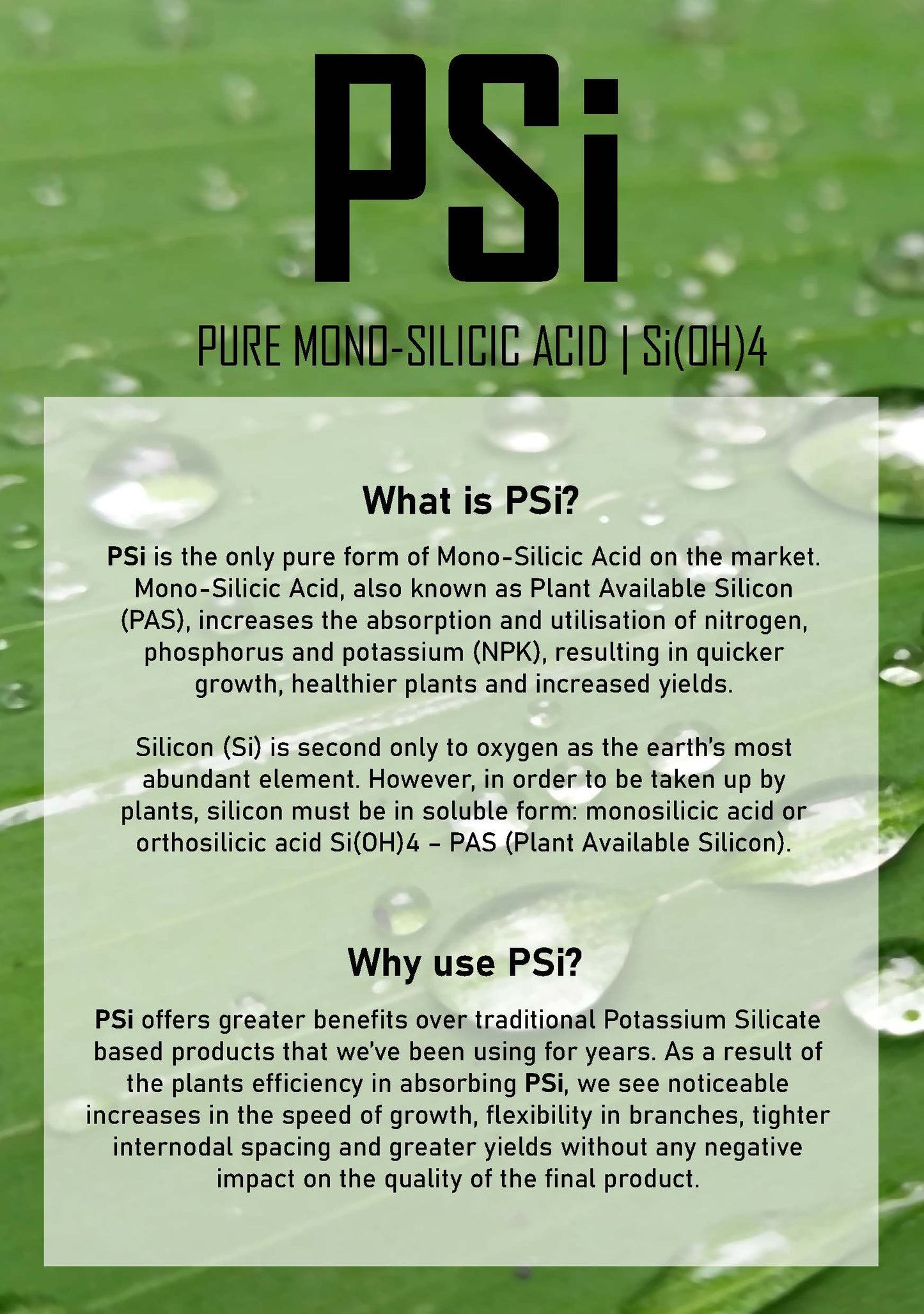 PSi - Pure Uncut Mono Silicic Acid 250 mL
