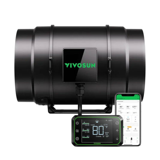 Vivosun  Aerozesh S8 Inline Fan 8"  Comes with E42A Temp And Humidity Wifi Controller