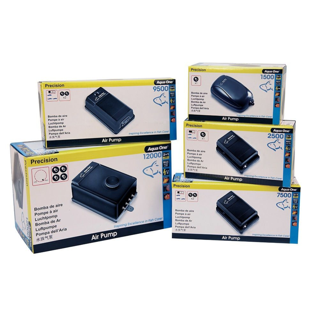 Aqua One Air Pump Precision SR-9500 – 400 L/hr– Twin Outlet