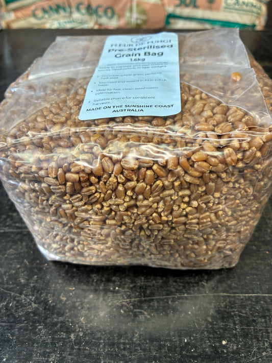 Fleur De Fungi Pre-Sterilised Wheat Grain Bag – 1.6 kg