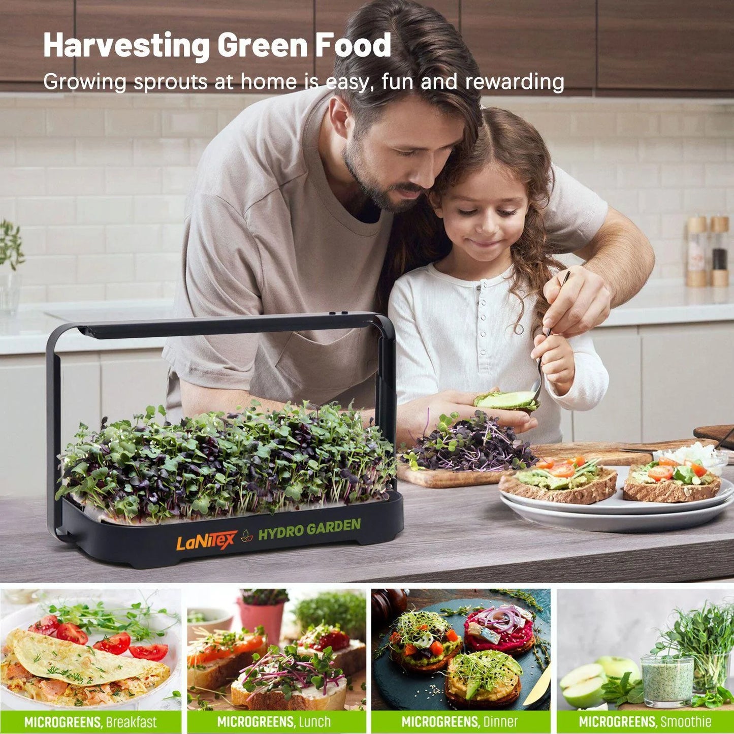 LaNiTex Smart Microgreen Kit black metal style