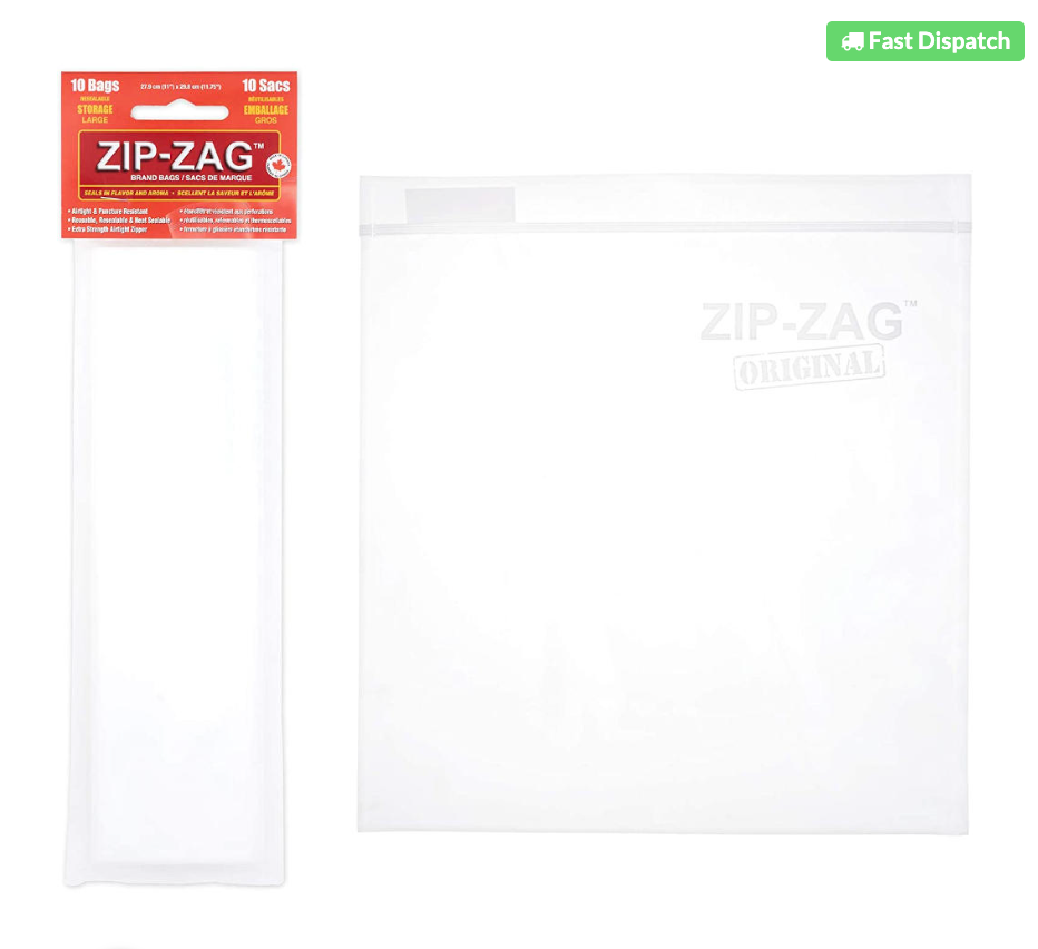 Zip-Zag Resealable Bags - Large 28 x 30cm Single